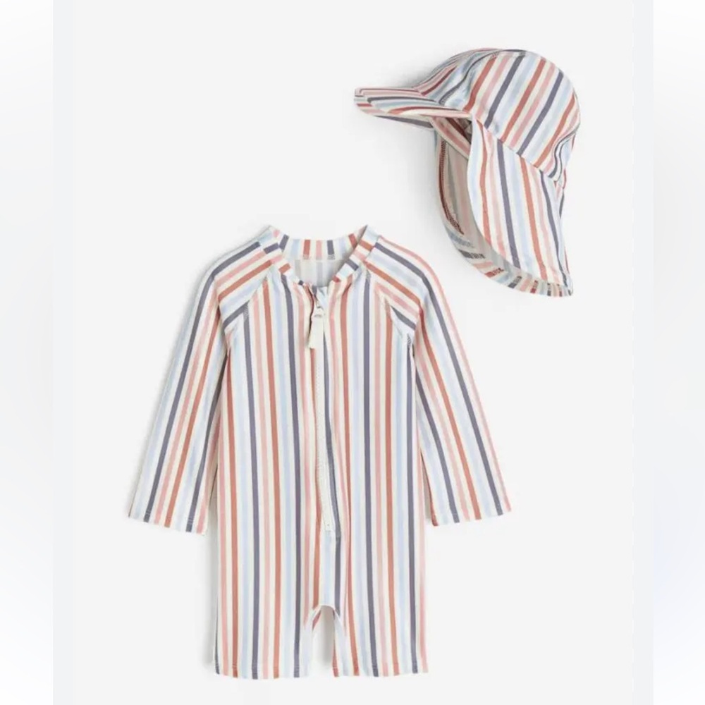 H&M Multicolor Striped Kids Swim Rashguard